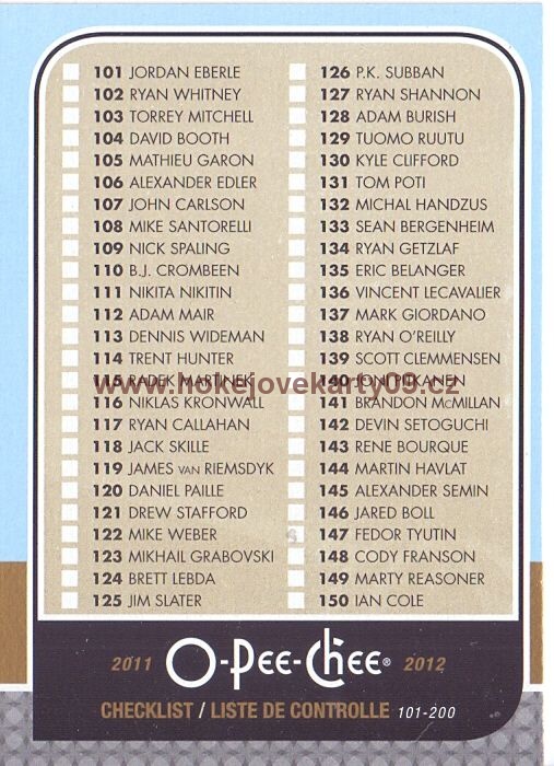 2011-12 OPC - Checklist 101-200 č. 497