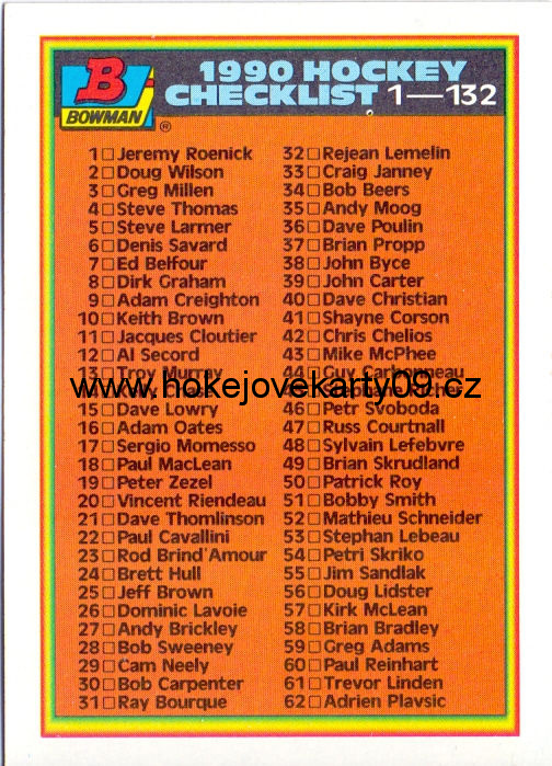 1990-91 Bowman - Checklist 1-132 č. 263