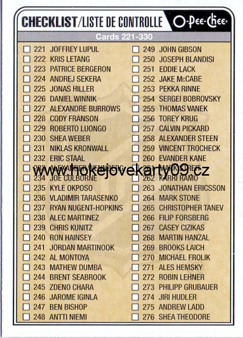 2016-17 OPC - Checklist 221-330 č. 330