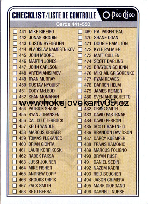 2016-17 OPC - Checklist 441-550 č. 550