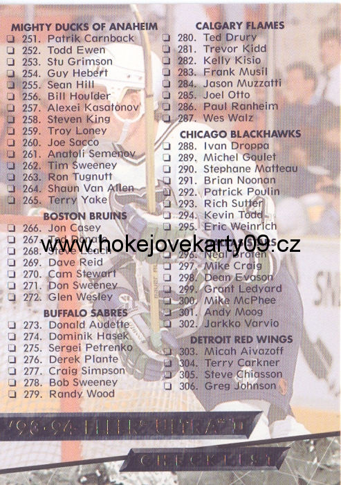93-94 Ultra - Checklist č. 498