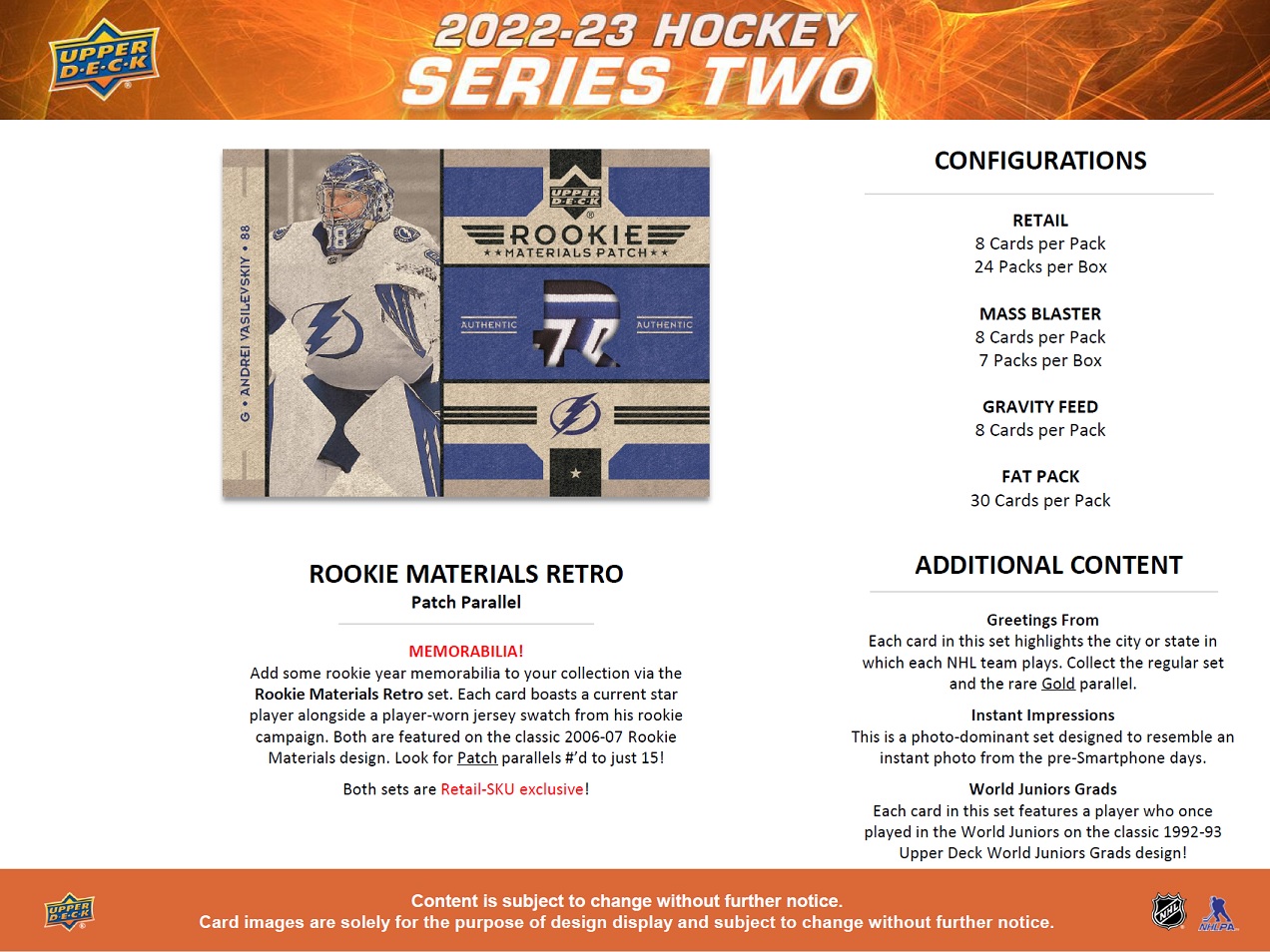 2022-23 Upper Deck Series 2 Gravity Retail balíček