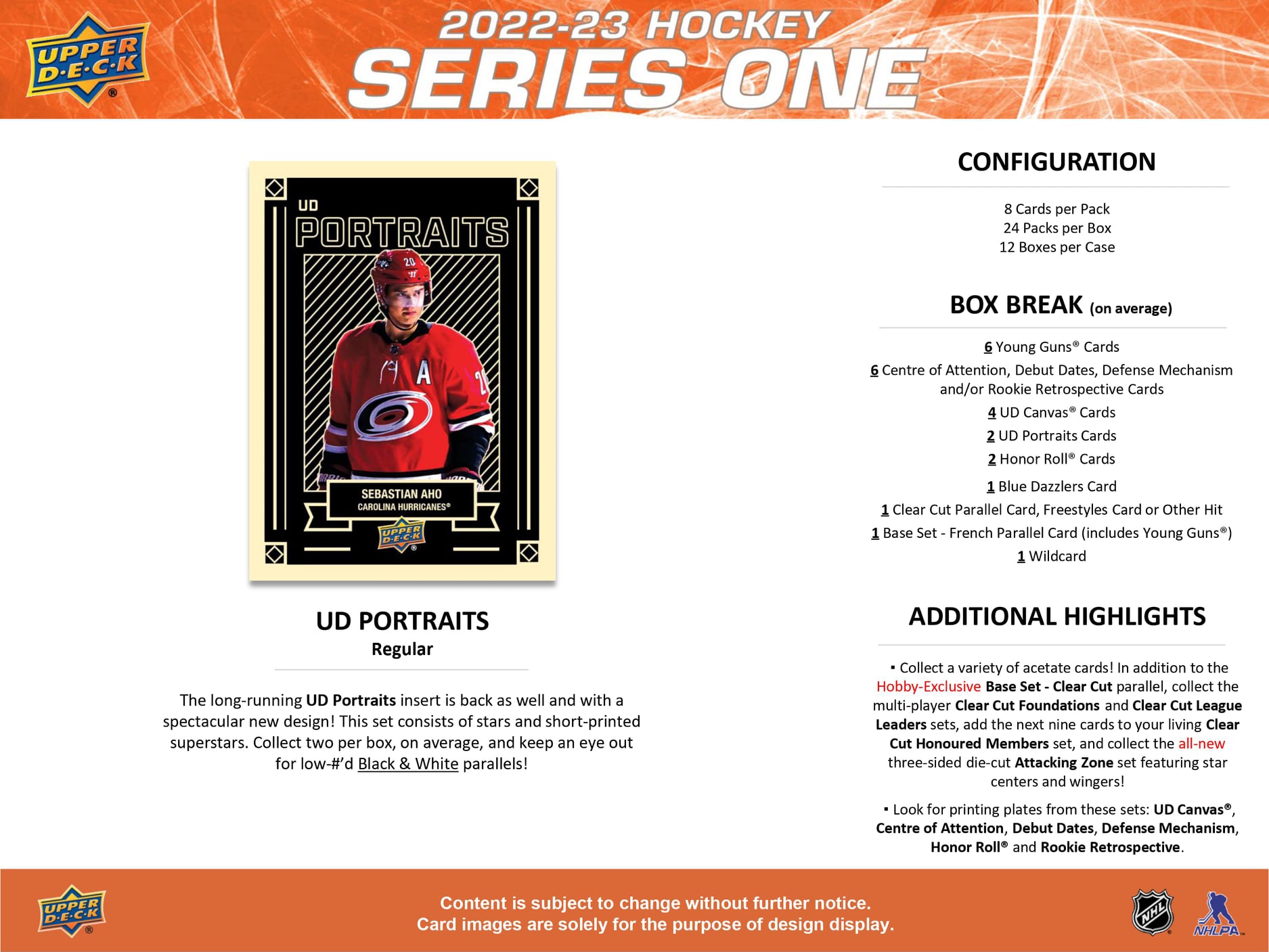2022-23 NHL Upper Deck Series 1 Hobby Box