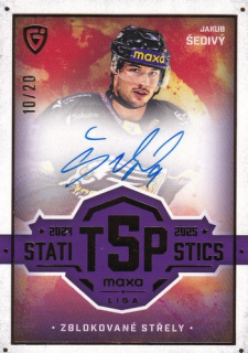 25-26 GOAL CARDS - Jakub ŠEDIVÝ č. TOP-27 Signature 10/20