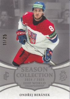 24-25 Český hokej - Ondřej BERÁNEK č. WCH-09 Platinum x/25
