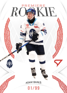 25-26 TELH - Adam BAREŠ č. RP-08 Rookie Premiere Garnet Red x/99