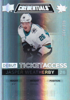 Jasper WEATHERBY 21-22 UD Credentials č. 106 Debut Ticket Access 064/999