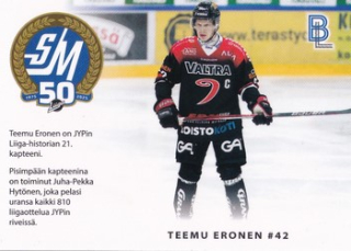 24-25 Blueline - Teemu ERONEN no. JYP-2/6 Match Card