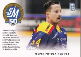 24-25 Blueline - Jesper PIITULAINEN no. JUKURIT-5/6 Match Card