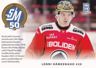 24-25 Blueline - Lenni HÄMEENAHO no. ÄSSÄT-6/6 Match Card