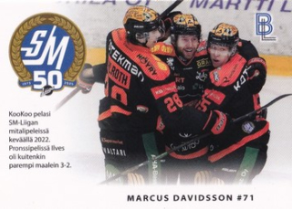 24-25 Blueline - Marcus DAVIDSSON no. KOOKOO-6/6 Match Card