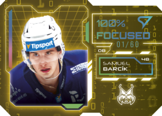 25-26 TIPSPORT LIGA - Samuel BARCÍK č. FS-09 100% Focused Rainbow Silver x/60