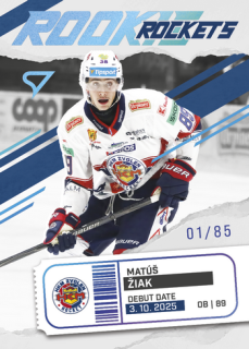 25-26 TIPSPORT LIGA - Matúš ŽIAK č. RR-16 Rookie Rockets Bright Blue x/85