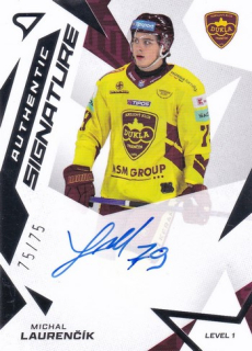 25-26 TIPSPORT LIGA - Michal LAURENČÍK č. SL1-ML Authentic Signature 75/75