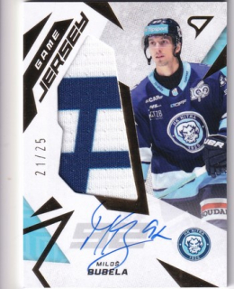 25-26 TIPSPORT LIGA - Miloš BUBELA č. GJS-BU Game Jersey Auto 21/25