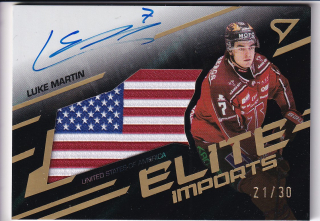 25-26 SHL - Luke MARTIN no. EIS-LM Elite Imports Gold Auto Flag 21/30