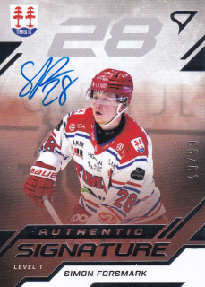 25-26 SHL - Simon FORSMARK no. SL1-SF Authentic Signature 49/99