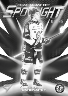 25-26 SHL - Rocky LANGVARDT č. RO-13 Rookie Spotlight Ashen Black x/99