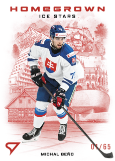 2026 Hokejové Slovensko - Michal BEŇO č. HS-04 Homegrown Ice Stars Red x/65