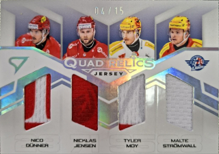 25-26 NLA - Nico DÜNNER & Nicklas JENSEN & Tyler Moy & Malte STRÖMWALL no. QRJ-SCRJ Quad Relics Jersey 04/15