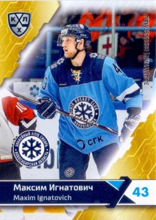 18-19 KHL - Maxim IGNATOVICH č. SIB-005