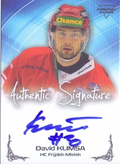19-20 Premium Cards - David KLIMŠA č. AU82