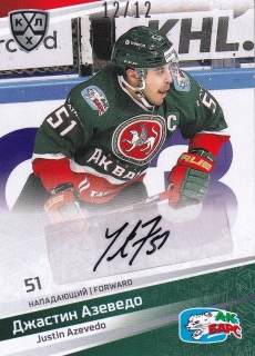 2021 KHL Collection - Justin AZEVEDO č. AUT-002 12/12
