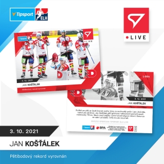 21-22 Tipsport Extraliga - Jan KOŠŤÁLEK č. L-054 x/68