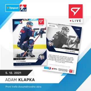 21-22 Tipsport Extraliga - Adam KLAPKA č. L-056 x/66