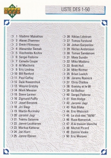 91-92 Upper Deck French - Checklist 1-100 č. 100 CL