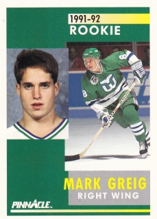 91-92 Pinnacle - Mark GREIG č. 352 (RC)