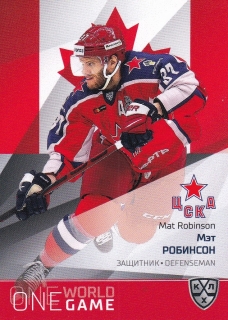 21/22 KHL One World One Game - Mat ROBINSON č. ONE-006