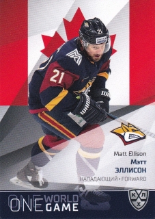 21/22 KHL One World One Game - Matt ELLISON č. ONE-018