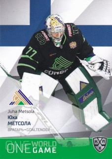 21/22 KHL One World One Game - Juha METSOLA č. ONE-037