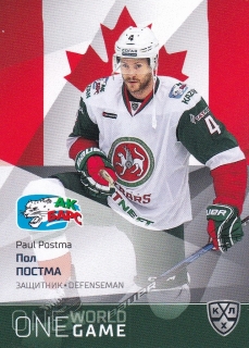 21/22 KHL One World One Game - Paul POSTMA č. ONE-072