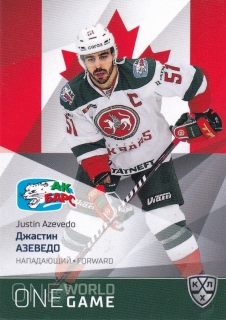 21/22 KHL One World One Game - Justin AZEVEDO č. ONE-074