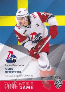 21/22 KHL One World One Game - Andre PETERSSON č. ONE-105