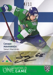 21/22 KHL One World One Game - Sakari MANNINEN č. ONE-A28 4/11