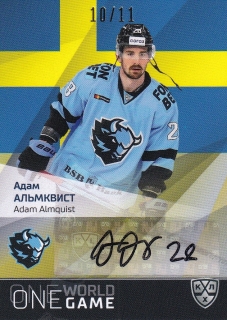 21/22 KHL One World One Game - Adam ALMQUIST č. ONE-A82 10/11