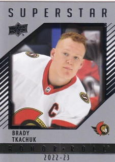 22-23 Upper Deck Series 1 - Brady TKACHUK č. HR-25 HONOR ROLL