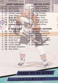 92-93 Ultra Fleer - CHECKLIST č. 250