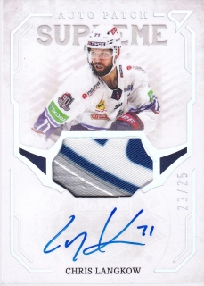22-23 Tipos Extraliga - Chris LANGKOW č. AP-CL AUTO PATCH 23/25
