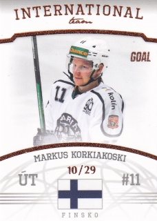22-23 GOAL Cards - Markus KORKIAKOSKI č. IT-08 PARALLEL x/29