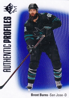 21-22 SP Hockey - Brent BURNS č. AP-12 Authentic Profiles Blue