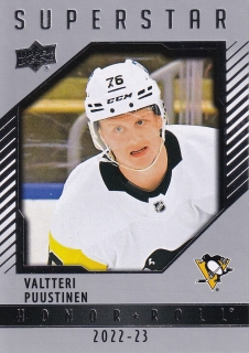 22-23 Upper Deck Series 2 - Valtteri PUUSTINEN č. HR80 (RC) HONOR ROLL