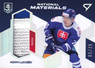 2023 Hokejové Slovensko - Adam LUKOŠÍK č. NM-AL National Materials PATCH 05/25