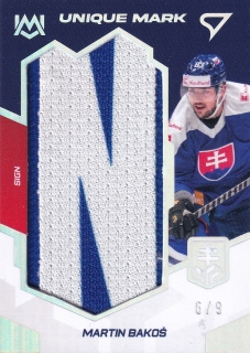 2023 Hokejové Slovensko - Martin BAKOŠ č. UM-MB Unique Mark SIGN 6/9