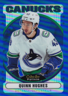 21-22 OPC Platinum - Quinn HUGHES č. R-14 RETRO BLUE x/199