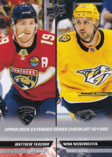 22-23 UD Extended - Matthew TKACHUK/Nino NIEDERREITER č. 699 CL