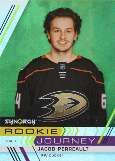 22-23 UD Synergy - Jacob PERREAULT č. RJ-3 (RC) ROOKIE JOURNEY DRAFT x/249